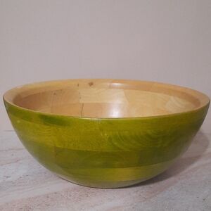 Elegant Olive Green Wooden Bowl